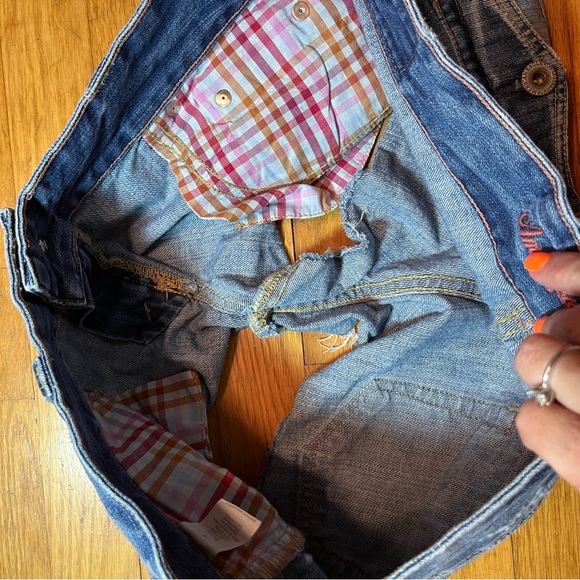 AMERICAN EAGLE SHORTIE JEAN SHORTS LADIES 8 FRAY CUT OFF LOOK VINTAGE FESTIVAL - Picture 7 of 9